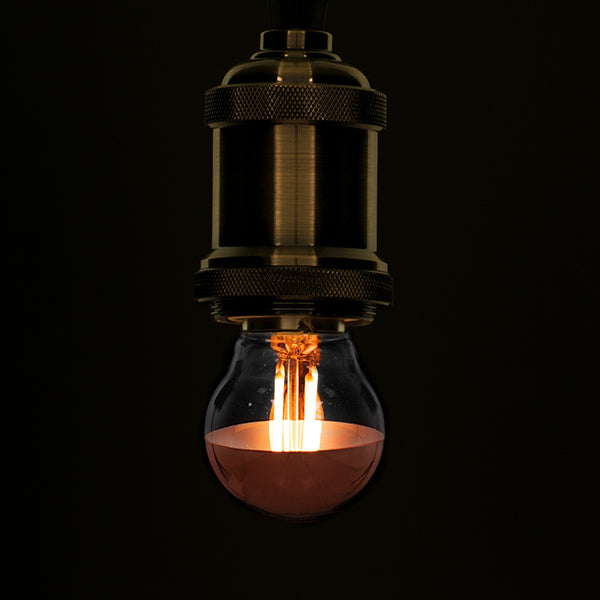 GLOBOSTAR® SPHERE 99110 Λάμπα E27 G45 LED 4W 420lm 320° AC 220-240V IP20 Ultra Θερμό Λευκό 2200K Dimmable - Filament Chip - Διάφανο με Χάλκινο Ανεστραμμένο Καθρέπτη - Μ4.5 x Π4.5 x Υ7.7cm - 3 Χρόνια Εγγύηση