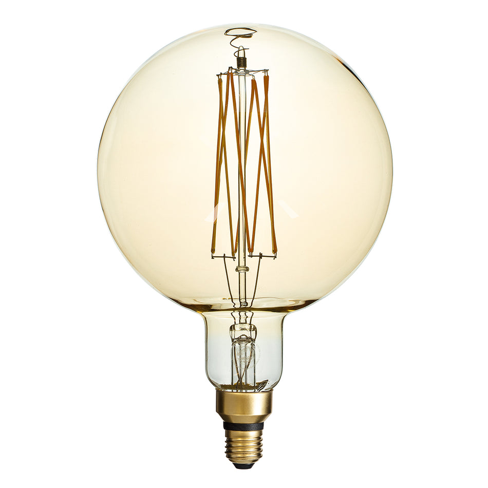 GLOBOSTAR® PITAYAS 99165 Λάμπα E27 G200 LED 8W 720lm 360° AC 220-240V IP20 Ultra Θερμό Λευκό 2200K Dimmable - Long Filament Chip - Μελί - Μ20 x Π20 x Υ30cm - 3 Χρόνια Εγγύηση