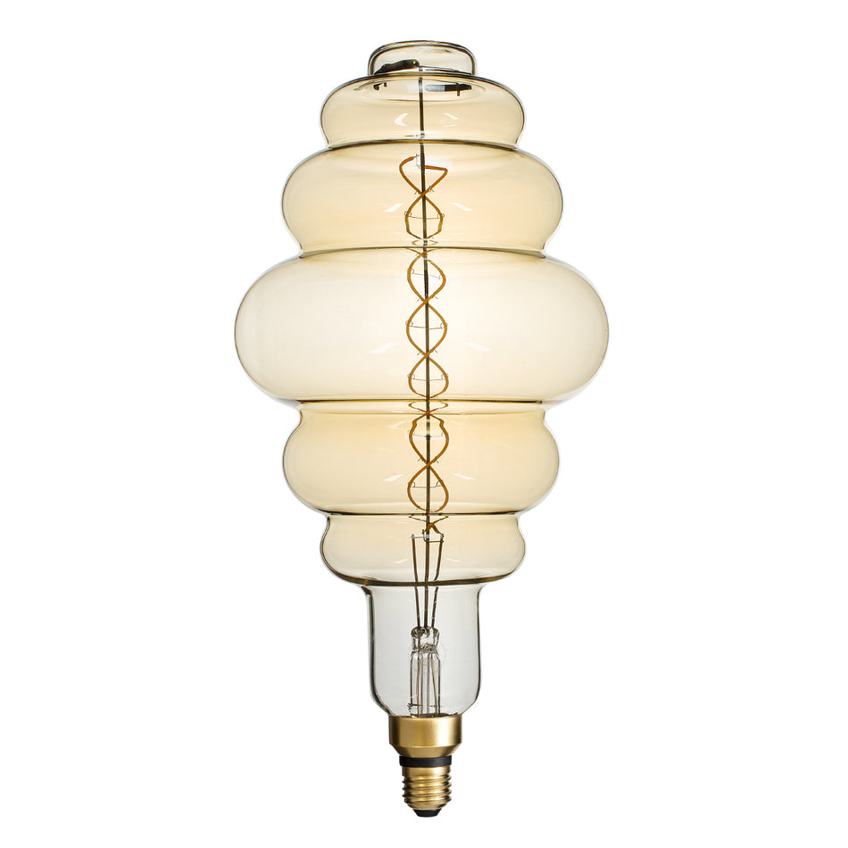 GLOBOSTAR® GRAPES 99172 Λάμπα E27 BH200 LED 8W 560lm 360° AC 220-240V IP20 Ultra Θερμό Λευκό 2200K Dimmable - Soft S Spiral Filament Chip - Μελί - Μ20 x Π20 x Υ41cm - 3 Χρόνια Εγγύηση