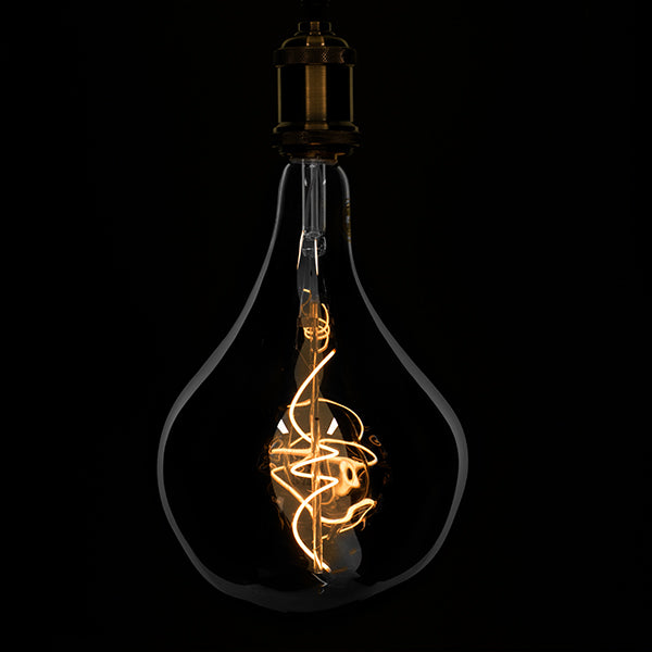 GLOBOSTAR® ROCK 99176 Λάμπα E27 R170 LED 6W 480lm 360° AC 220-240V IP20 Θερμό Λευκό 2700K Dimmable - Soft S Spiral Filament Chip - Μαύρο Φιμέ - Μ16.7 x Π16.7 x Υ29cm - 3 Χρόνια Εγγύηση