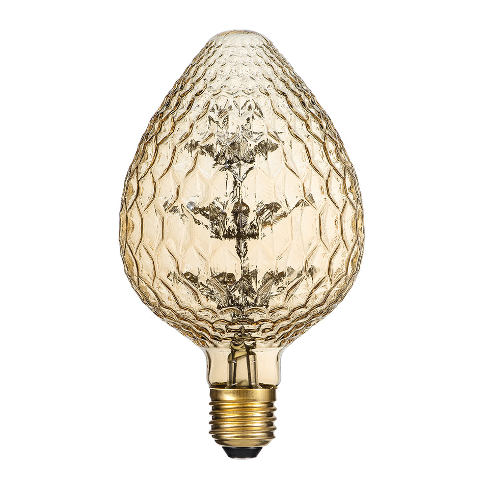 GLOBOSTAR® STRAWBERRY 99204 Λάμπα E27 SB95 LED 1.6W 140lm 360° AC 220-240V IP20 Ultra Θερμό Λευκό 2200K Dimmable - Diode HP Filament Chip - Μελί - Μ9.5 x Π9.5 x Υ17cm - 3 Χρόνια Εγγύηση