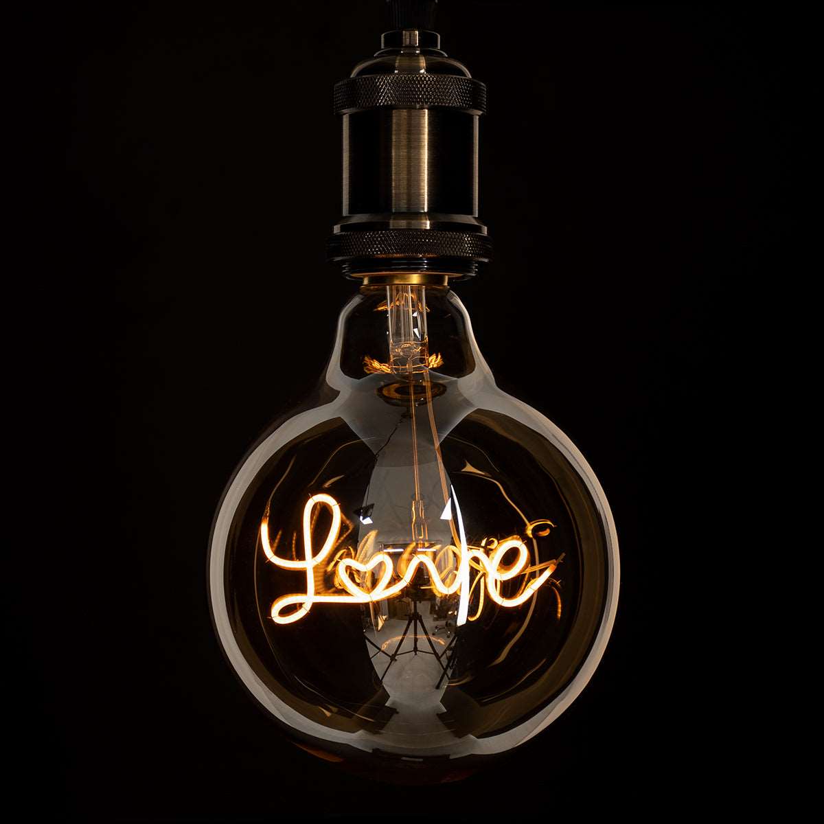 99252 Λάμπα LED Ultra Thin Soft S Spiral Letter Filament E27 G125 LOVE Γλόμπος 2.4W 204lm 360° AC 220-240V IP20 Φ12.5 x Υ18cm Ultra Θερμό Λευκό 2200K με Μελί Γυαλί - Dimmable - 3 Years Warranty