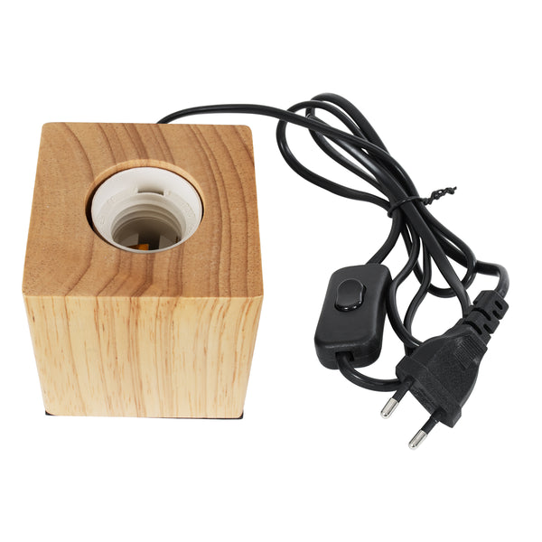 WOODBOX Moderne Tischlampe, tragbar, Einzelleuchte, 1 x E27, AC220–240 V, mit 1,35 m Kabel und Ein-/Ausschalter – 5 Jahre Garantie