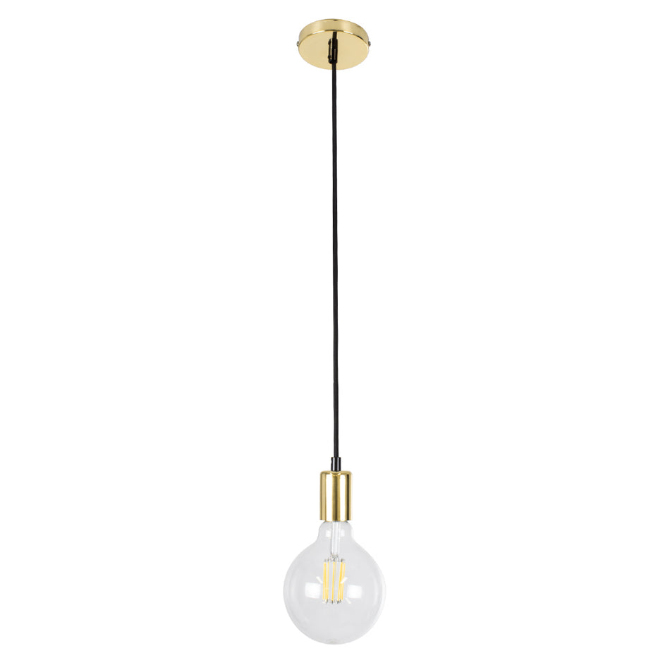 GLOBOSTAR® LUMI GOLD 99421 Μοντέρνο Κρεμαστό Φωτιστικό Οροφής με Ντουί 1 x E27 AC 220-240V IP20 - Χρυσό - Μ4 x Π4 x Υ110cm