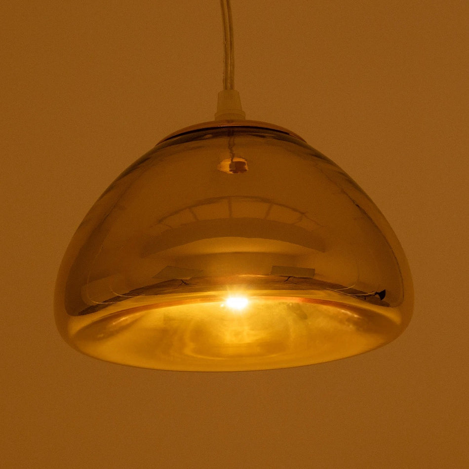 GLOBOSTAR® CRISTIN 999-0038 Μοντέρνο Κρεμαστό Φωτιστικό Οροφής με Ντουί 1 x G4 AC 220-240V IP20 - Χάλκινο - Μ18 x Π18 x Υ13cm