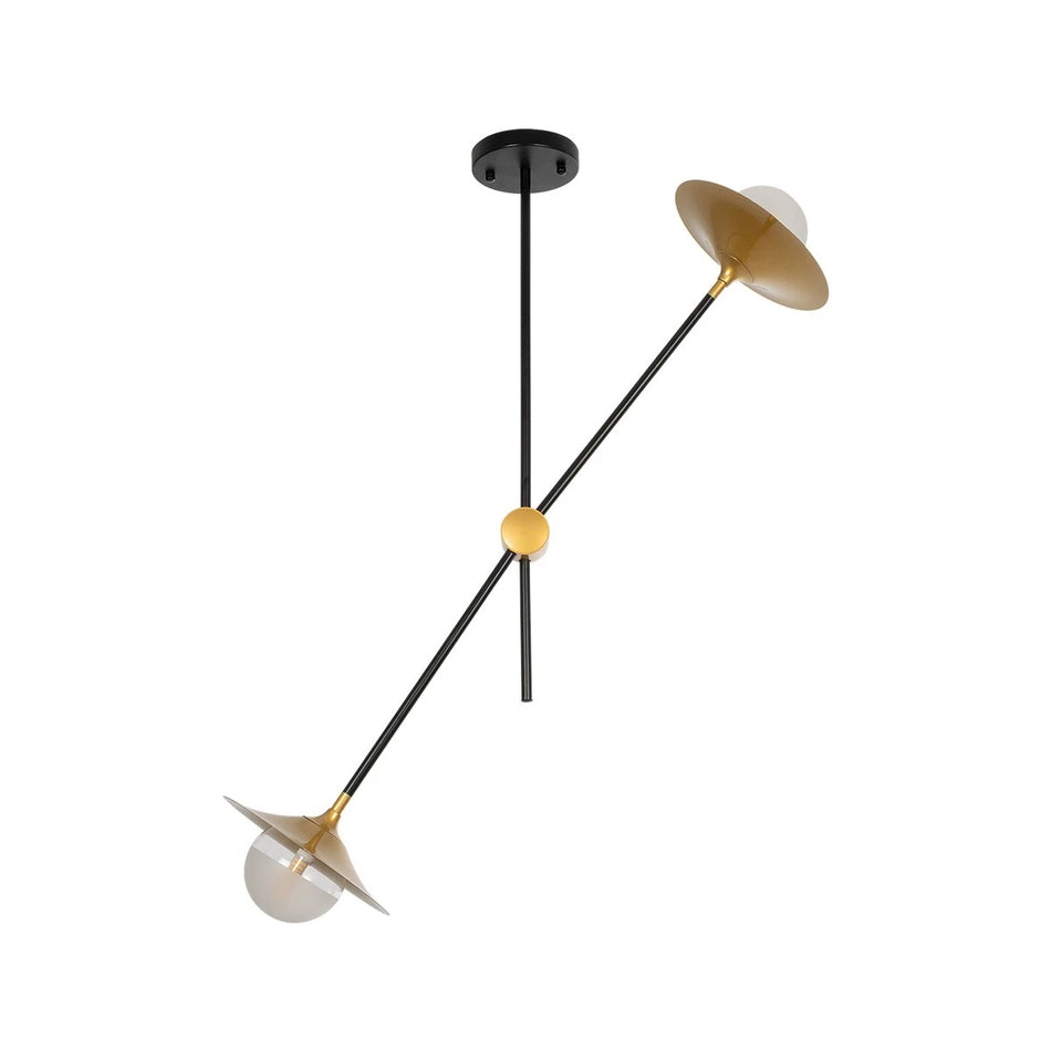 JOLIET 999-0043 Moderne Deckenleuchte mit 2 x G9 Fassungen AC 220-240V IP20 - Schwarz & Gold - L93 x B20 x H106cm