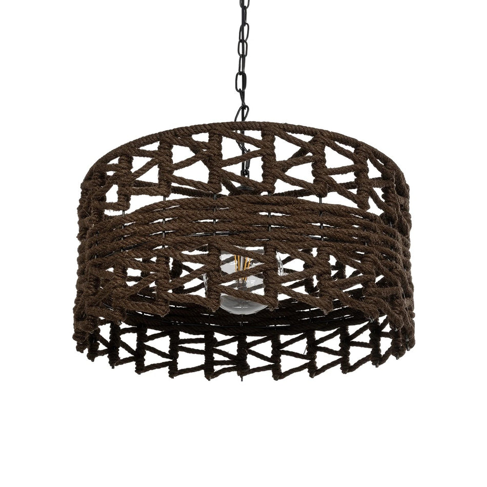 VERA 999-0069 Boho Κρεμαστό Φωτιστικό Οροφής με Ντουί 1 x E27 AC 220-240V IP20 - Καφέ - Μ50 x Π50 x Υ25cm