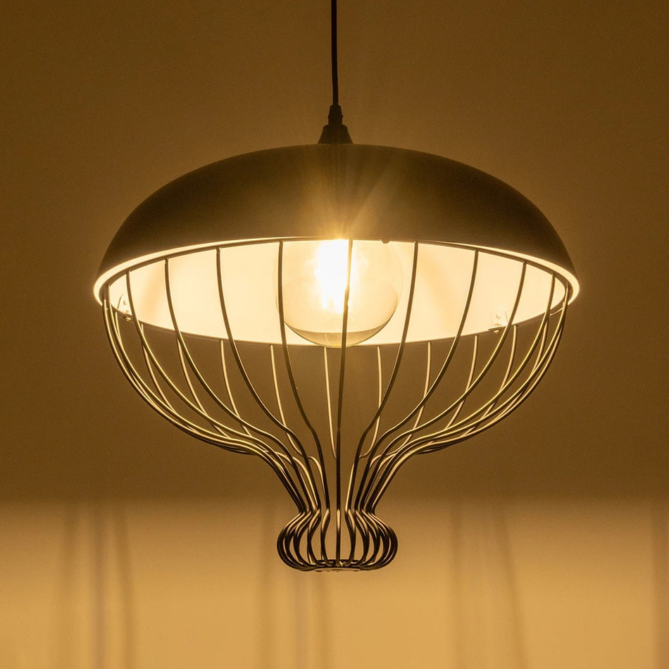 SOBRINO 999-0112 Vintage Κρεμαστό Φωτιστικό Οροφής με Ντουί 1 x E27 AC 220-240V IP20 - Μαύρο - Μ45 x Π45 x Υ45cm