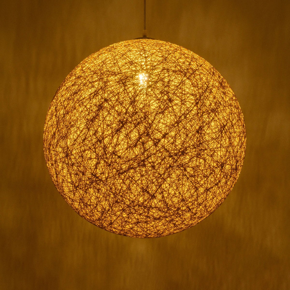 OCEANA 999-0155 Boho Κρεμαστό Φωτιστικό Οροφής με Ντουί 1 x E27 AC 220-240V IP20 - Μπεζ & Χρυσό - Μ60 x Π60 x Υ60cm