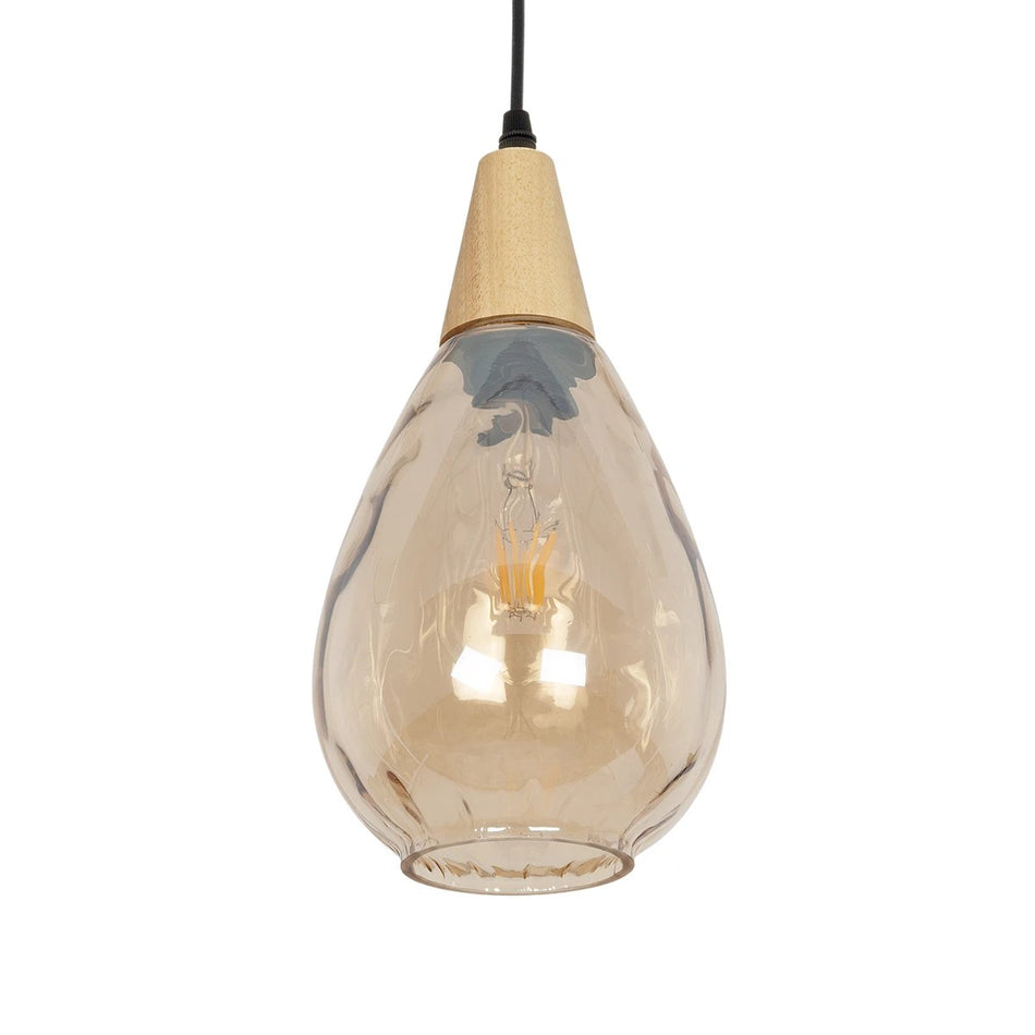 NOAH 999-0185 Μοντέρνο Κρεμαστό Φωτιστικό Οροφής με Ντουί 1 x E27 AC 220-240V IP20 - Μελί & Μπεζ - Μ16 x Π16 x Υ32cm