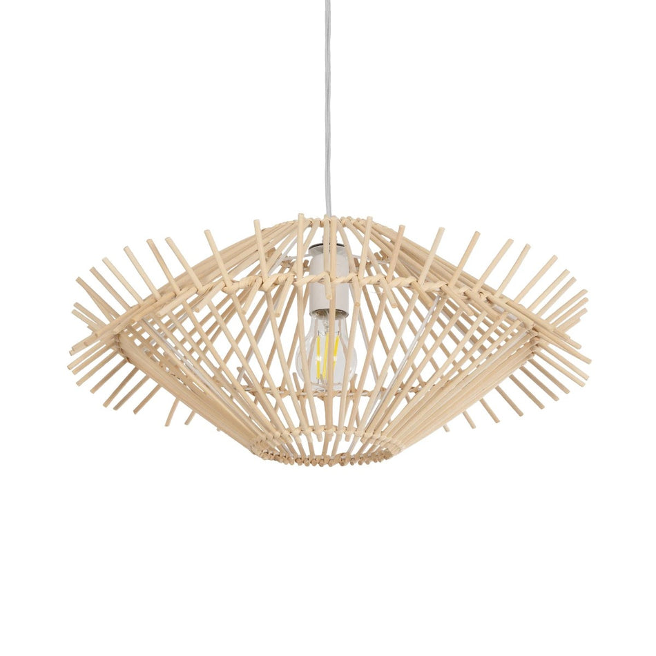 SASSO 999-0201 Boho Κρεμαστό Φωτιστικό Οροφής με Ντουί 1 x E27 AC 220-240V IP20 - Μπεζ - Μ50 x Π50 x Y23cm