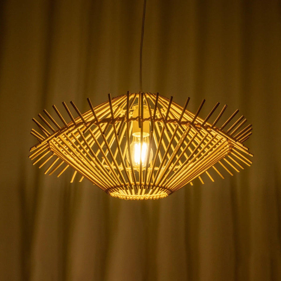 SASSO 999-0201 Boho Κρεμαστό Φωτιστικό Οροφής με Ντουί 1 x E27 AC 220-240V IP20 - Μπεζ - Μ50 x Π50 x Y23cm