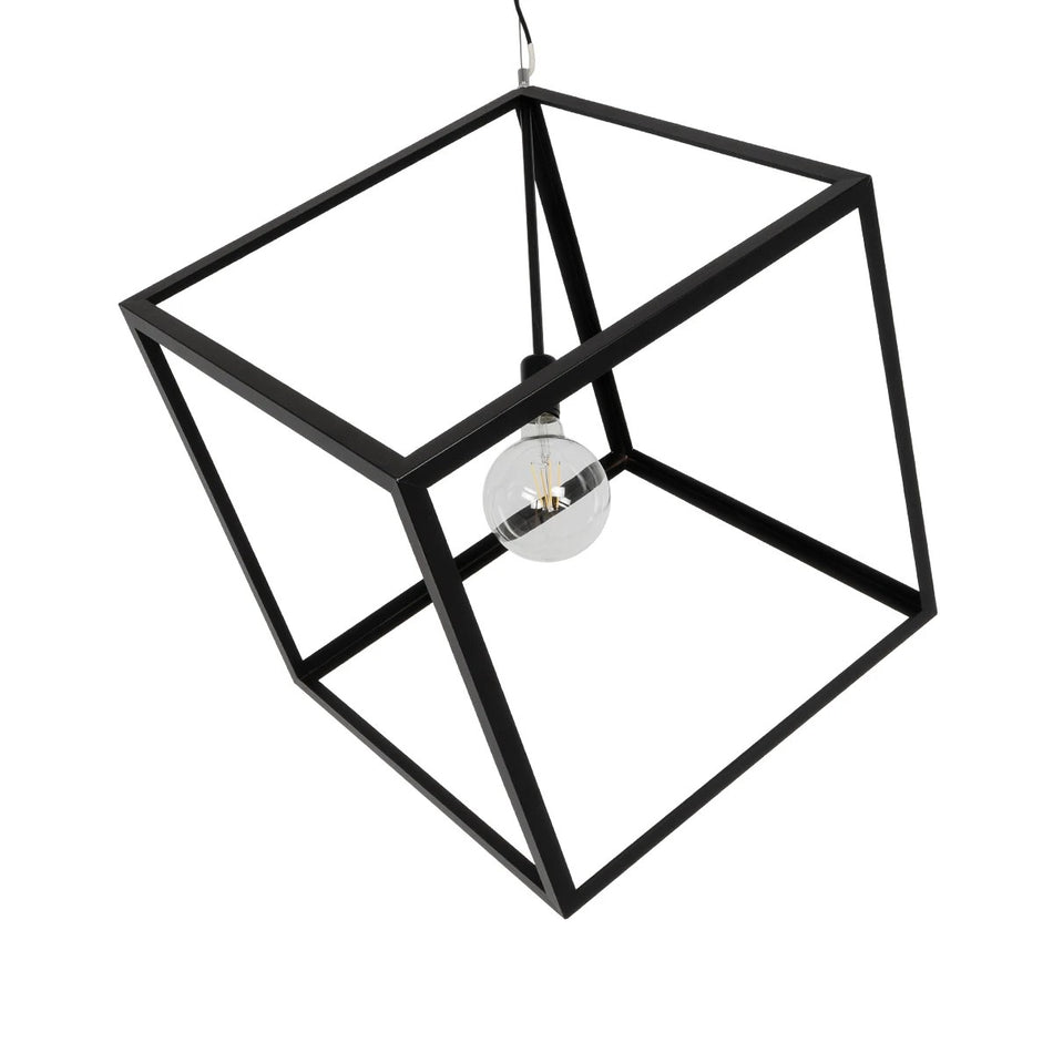 CUBE 999-0215 Μοντέρνο Κρεμαστό Φωτιστικό Οροφής με Ντουί 1 x E27 AC 220-240V IP20 - Μαύρο - Μ70 x Π70 x Υ87cm