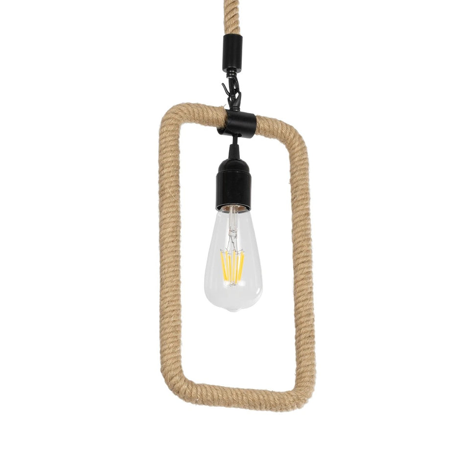 MALVERN 999-0234 Vintage Κρεμαστό Φωτιστικό Οροφής με Ντουί 1 x E27 AC 220-240V IP20 - Μαύρο & Μπεζ - Μ18.5 x Π4 x Υ41.5cm