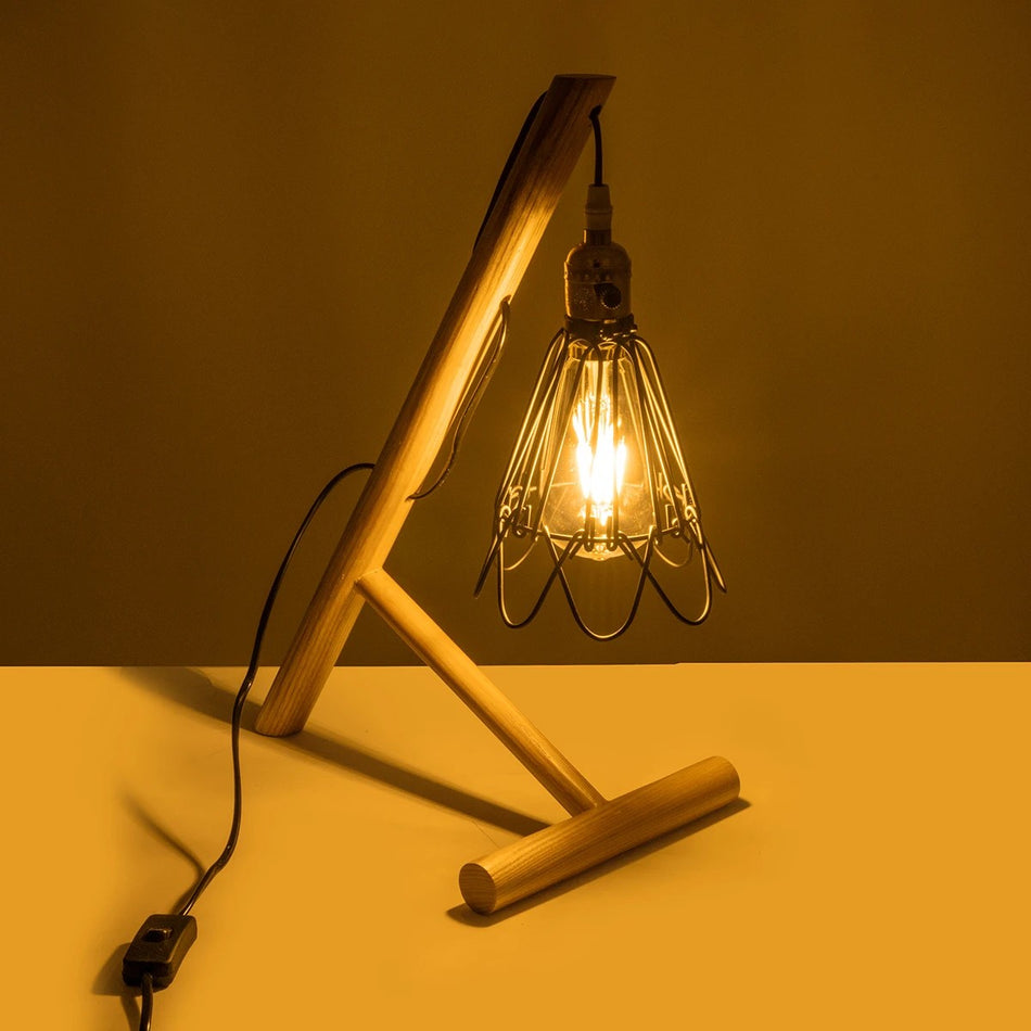 GLOBOSTAR® ELMA 999-0239 Μοντέρνο Επιτραπέζιο Φωτιστικό Πορτατίφ με Ντουί 1 x E27 AC 220-240V IP20 - Μπεζ & Μαύρο - Μ35 x Π20 x Υ43cm