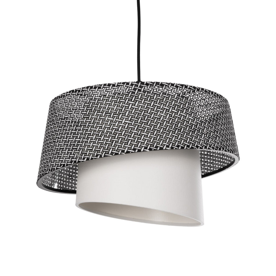 GLOBOSTAR® ALINA 203-0130 Μοντέρνο Κρεμαστό Φωτιστικό Οροφής με Ντουί 1 x E27 AC 220-240V IP20 - Γκρι & Λευκό - Μ30 x Π30 x Υ20cm