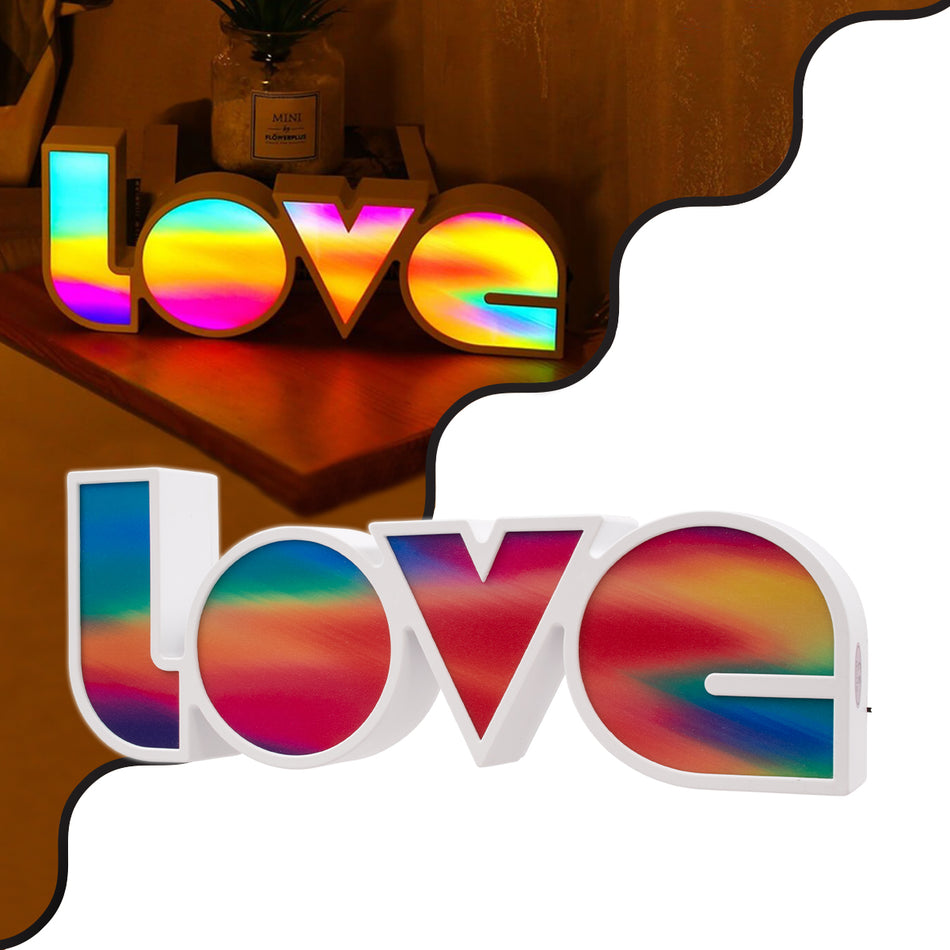 76553 Tabel modern masă decorativă LED LED LED multicolor Love 2W cu cabluri de baterie On/Off și 3XAA (nu sunt incluse) alb rece 6000K