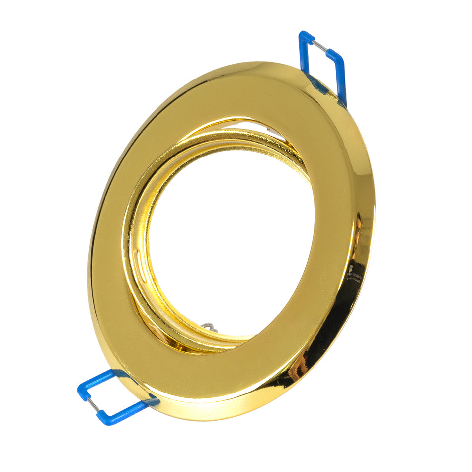 ORO 77818 Χωνευτή Κινούμενη Βάση για Σποτ MR16 με Ντουί GU10/GU5.3 IP20 - Χρυσό Πλατίνα - Μ9.2 x Π9.2 x Υ2.8cm / Q7.6cm