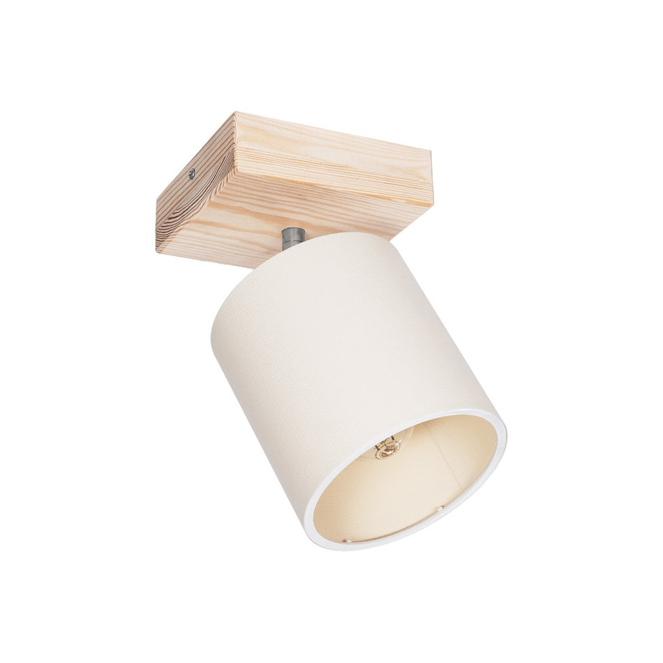 GLOBOSTAR® CUP 203-0060 Vintage Φωτιστικό Οροφής με Ντουί 1 x E27 AC 220-240V IP20 - Λευκό & Μπεζ - Μ14.5 x Π14.5 x Υ25cm