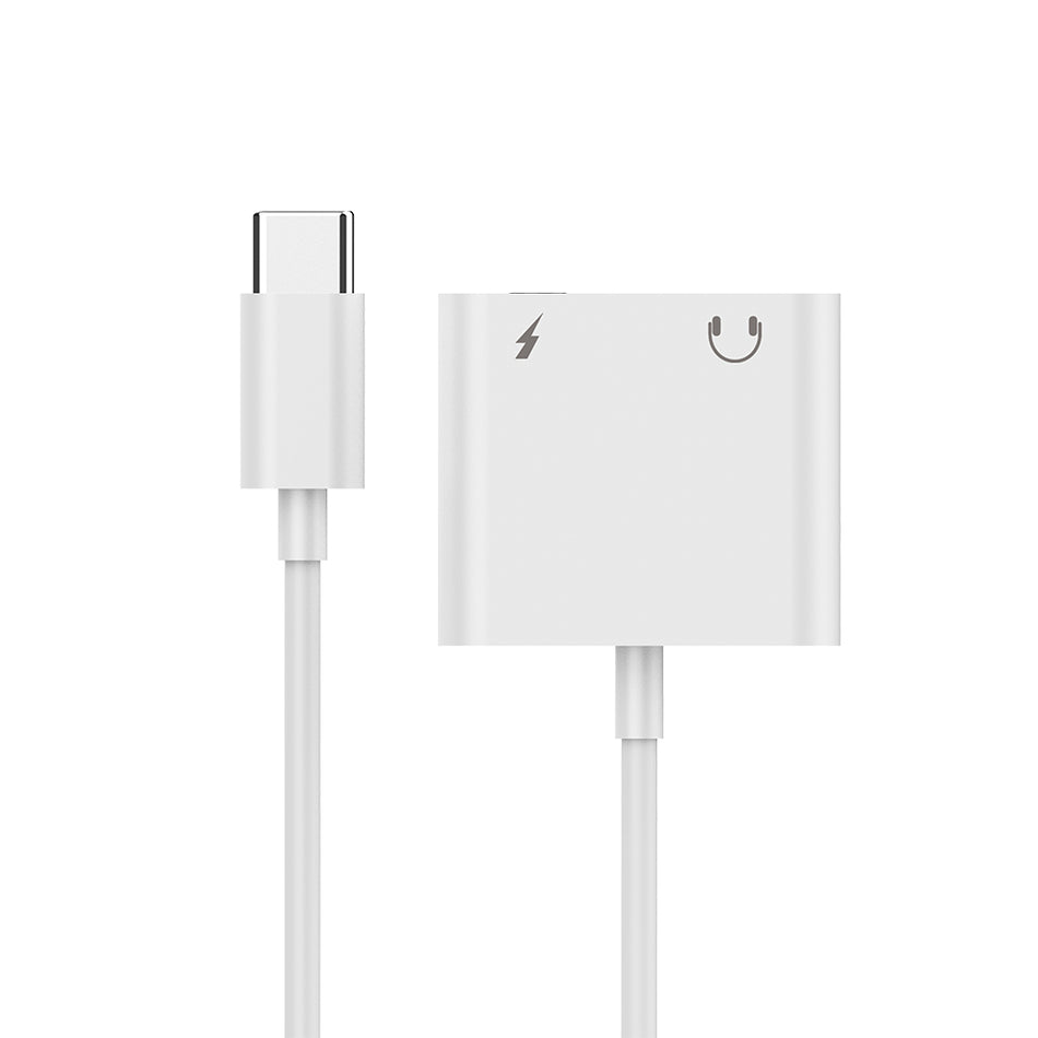 Cablexpert Usb Type C Plug To Stereo 3.5 Mm Audio Adapter With Extra Socket White