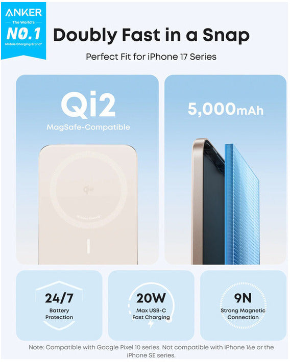 ANKER NANO POWER BANK 5K 15W 5000mAh SLIM GOLDEN