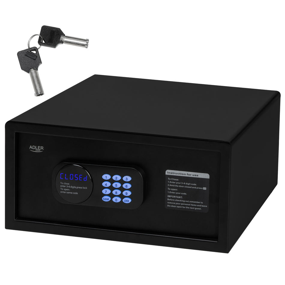 ADLER SAFE 14L MIT ELEKTRONISCHEM CODE UND SCHLOSS