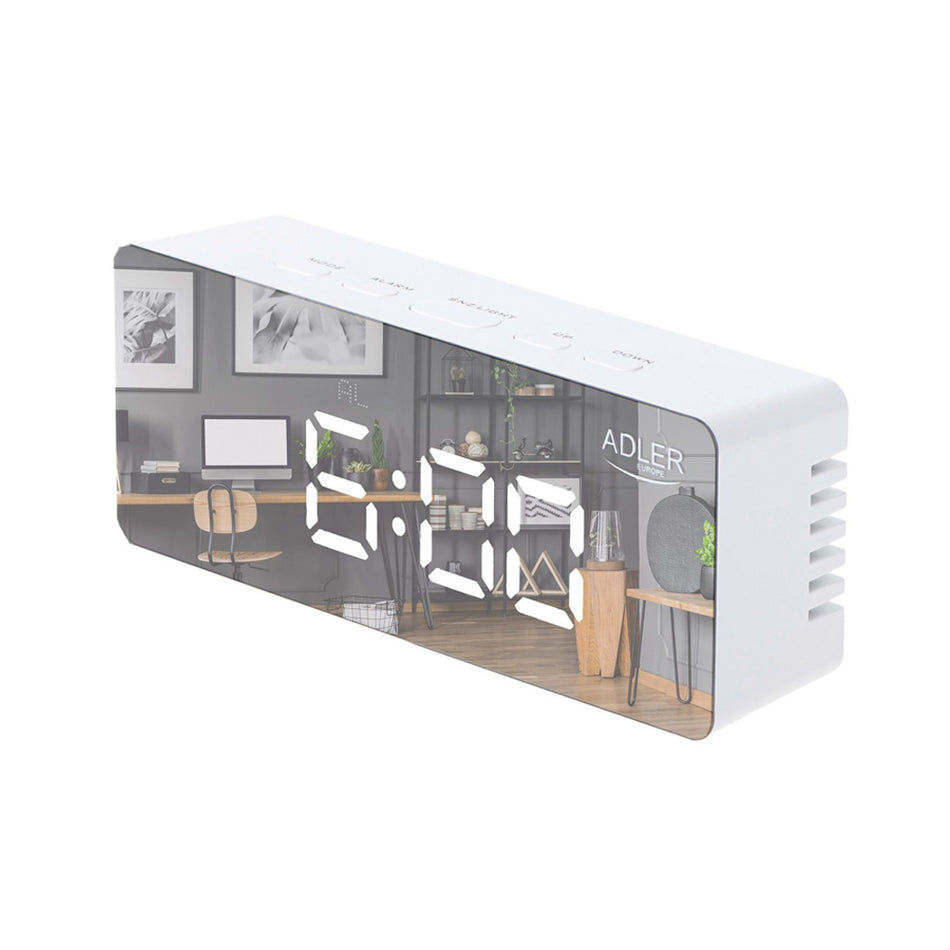 Adler Led Alarm Clock White