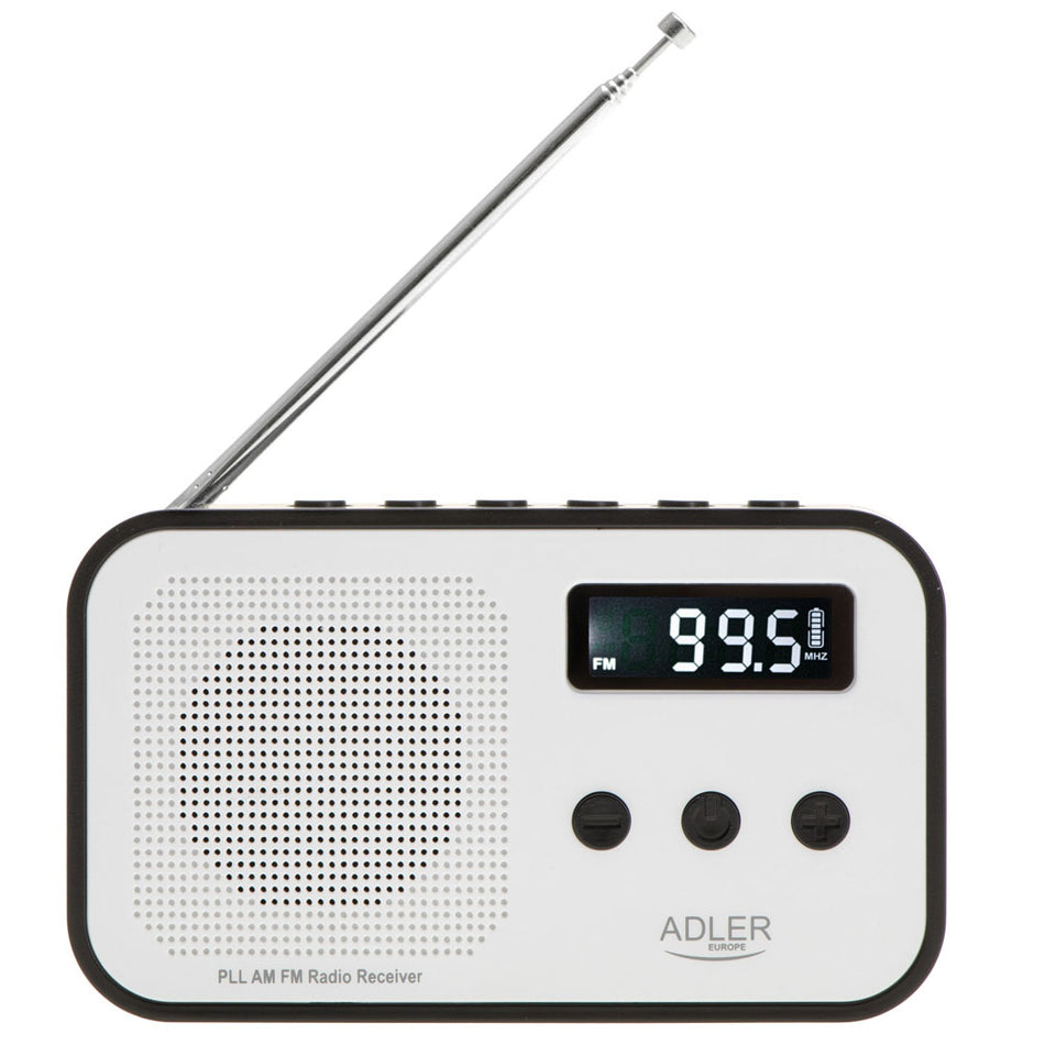 ADLER DIGITAL RADIO PLL AM/FM BLACK/WHITE