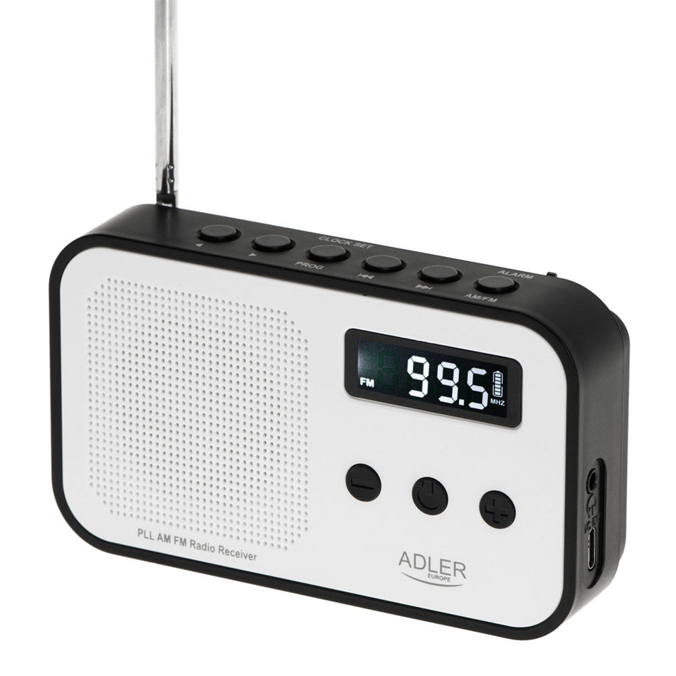 ADLER DIGITAL RADIO PLL AM/FM BLACK/WHITE