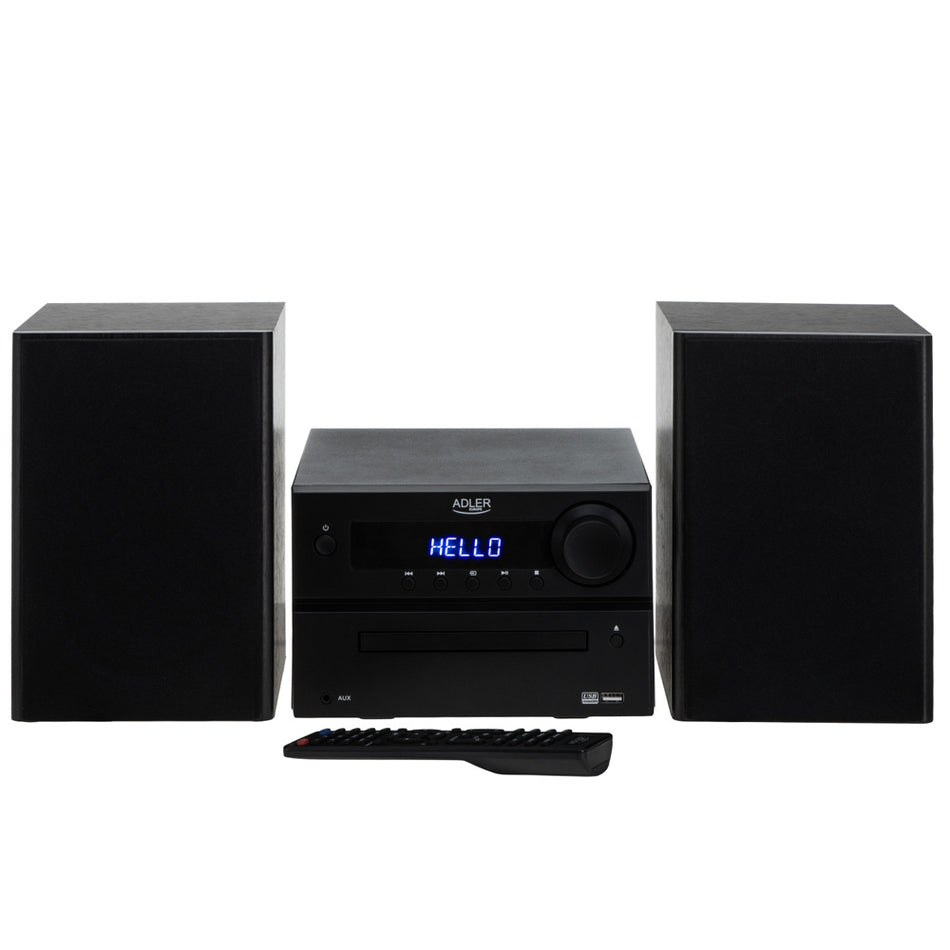 Adler Mini Hi Fi Stereo System With Bt, Cd, Usb & Fm Black
