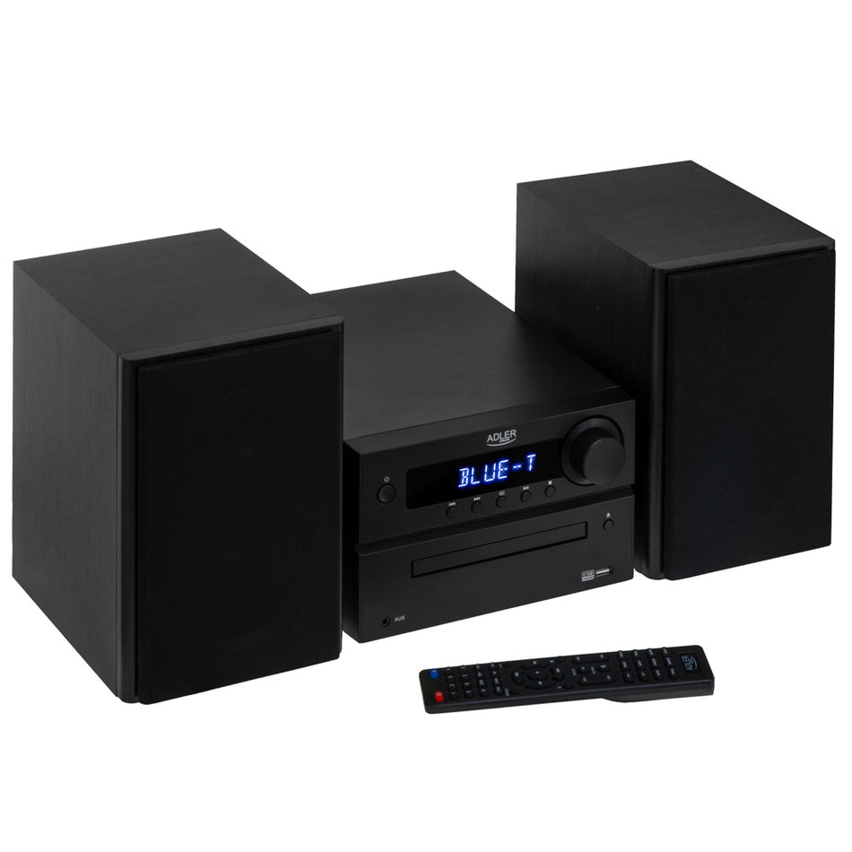 Adler Mini Hi Fi Stereo System With Bt, Cd, Usb & Fm Black