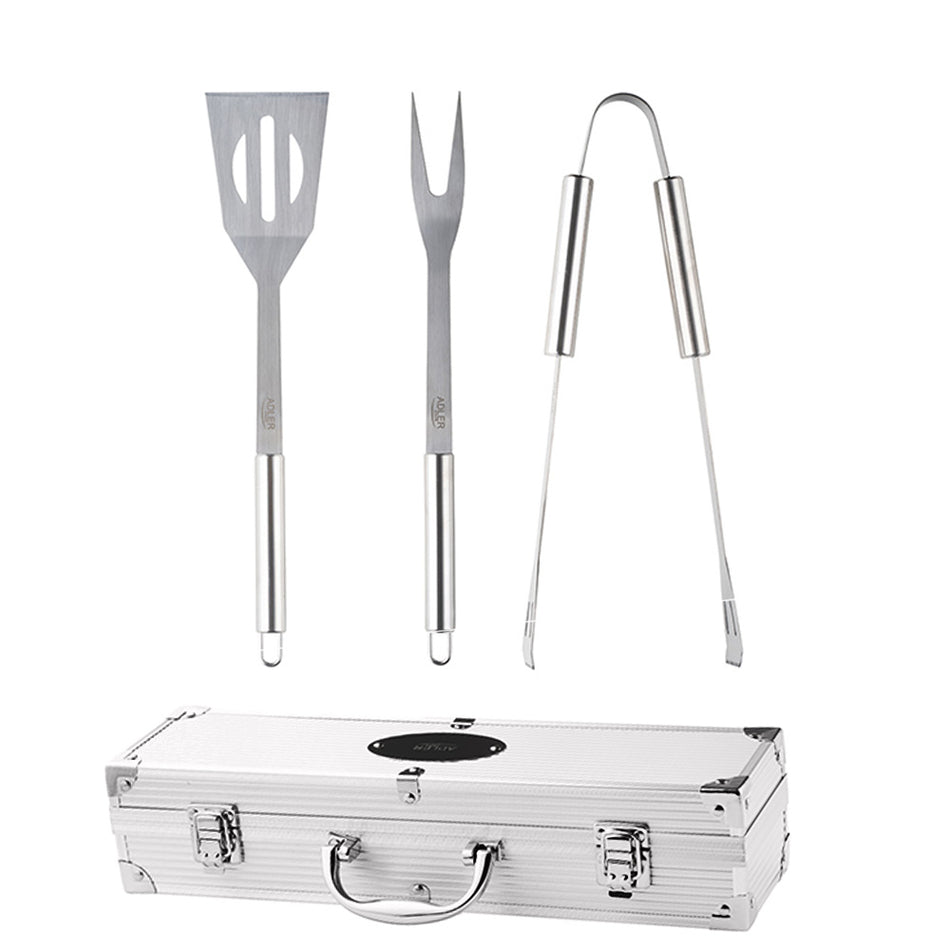 Adler Grill Utensil Set In An Aluminum Case
