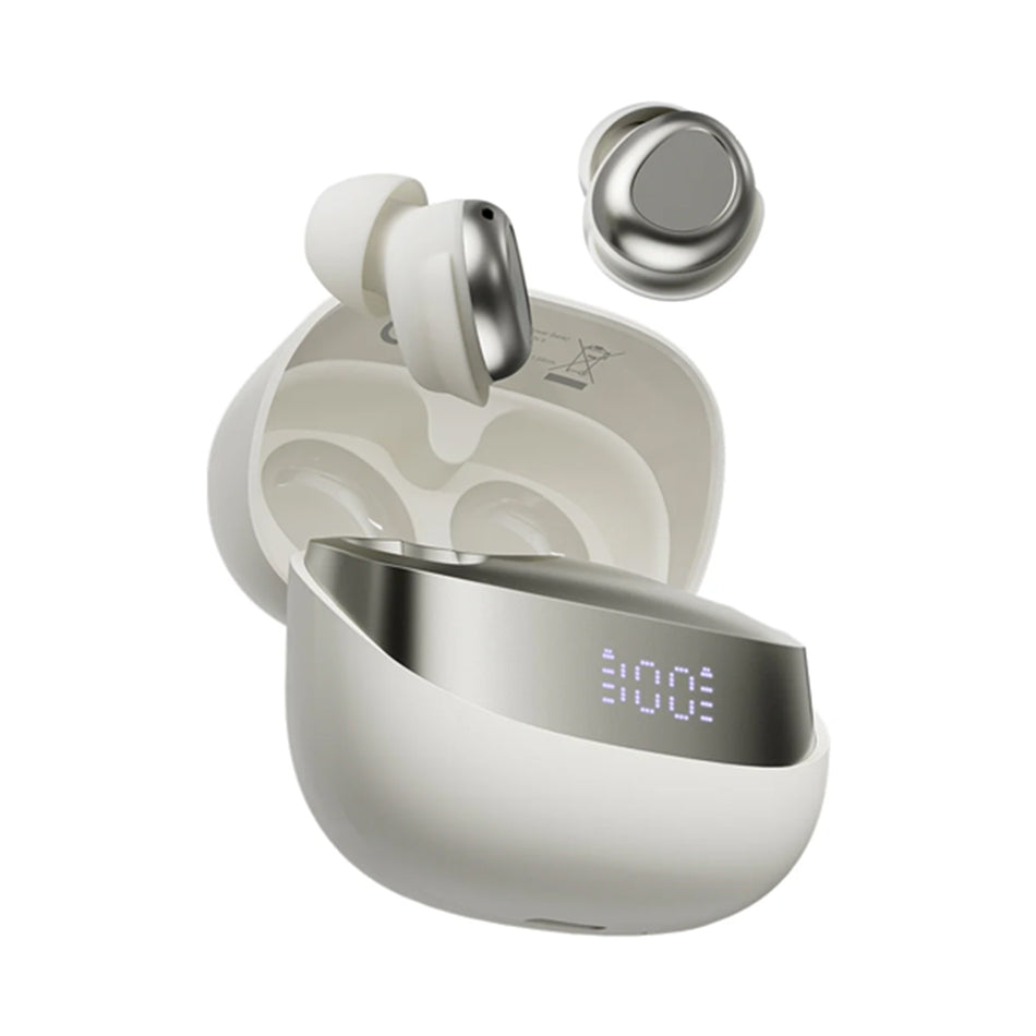 Blackview Enc Bt5.4 Airbuds 9 Led Screen With Charging Dock Beige White