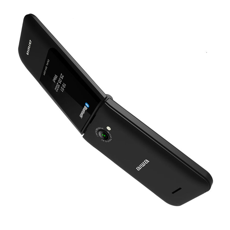 Aiwa Slim Bt Clamshell Flip Style Dual Sim Phone Black Refurbished