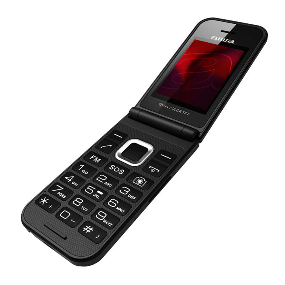 Aiwa Slim Bt Clamshell Flip Style Dual Sim Phone Black Refurbished