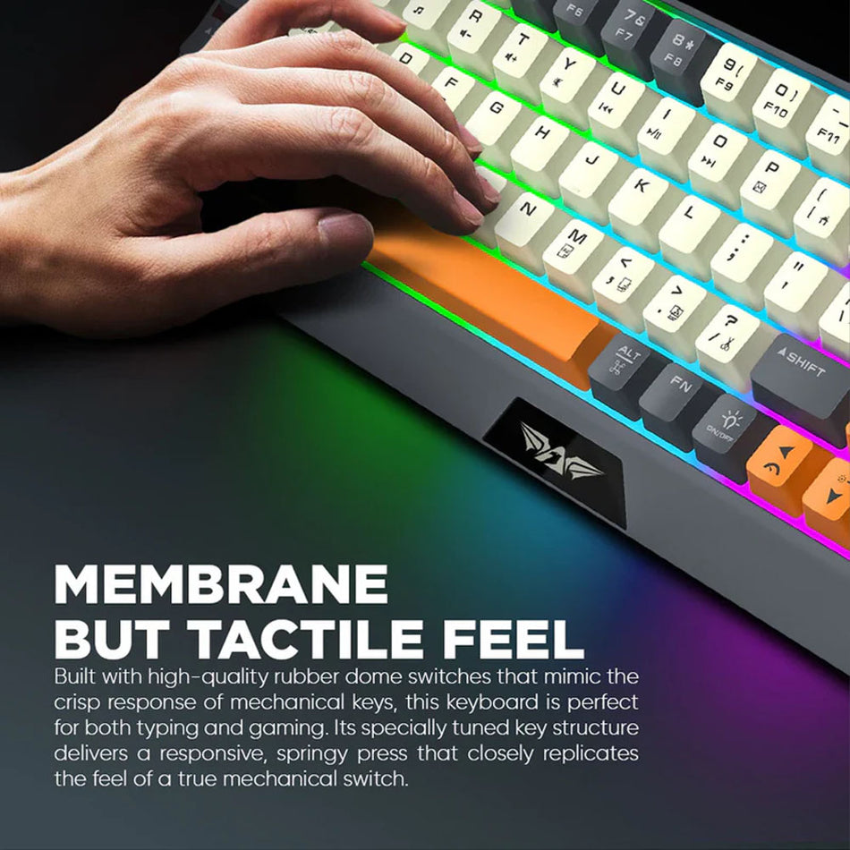 Armaggeddon Dual Mode Gaming Combo Keyboard And Mouse Mm 852 R Duo Stealth Grey Orange