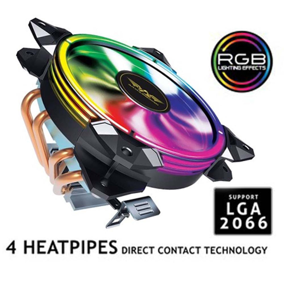 Armaggeddon Cpu Air Cooler 1500 Rpm Artic Strorm 2 Rgb R4 Heatpipes