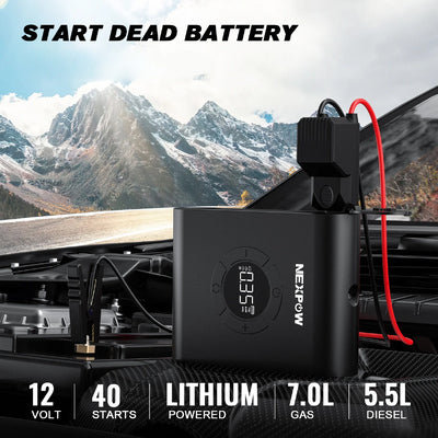 NEXPOW εκκινητής μπαταρίας & συμπιεστής αέρος AKP-P200, 12V/1500A, 150PSI, 8000mAh