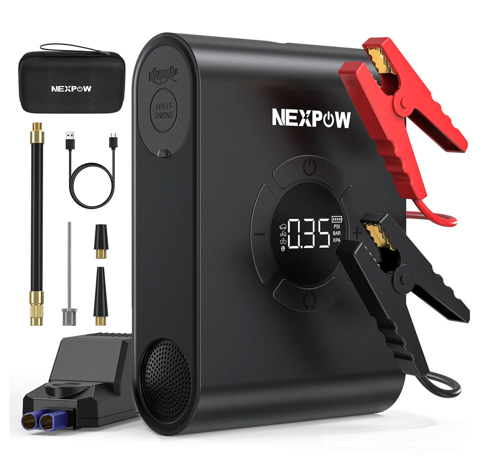 NEXPOW εκκινητής μπαταρίας & συμπιεστής αέρος AKP-P200, 12V/1500A, 150PSI, 8000mAh