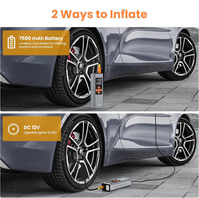 NEXPOW συμπιεστής αέρος αυτοκινήτου MS22C-003 με φακό, 7500mAh, 150PSI