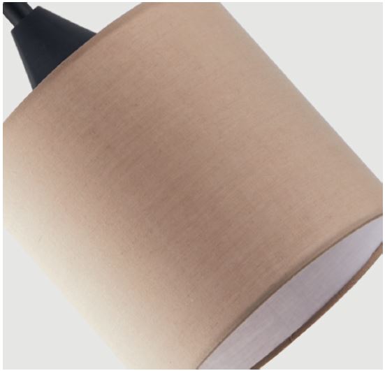 SE21-BL-B10-3BL-SH123 ADEPT FLEX  White, Grey, Brown Fabric Shade Pendant+