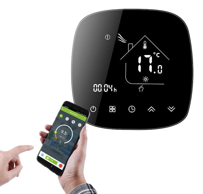 Smart θερμοστάτης αερίου BHT-001-GCLW, WiFi, χωνευτός, μαύρος