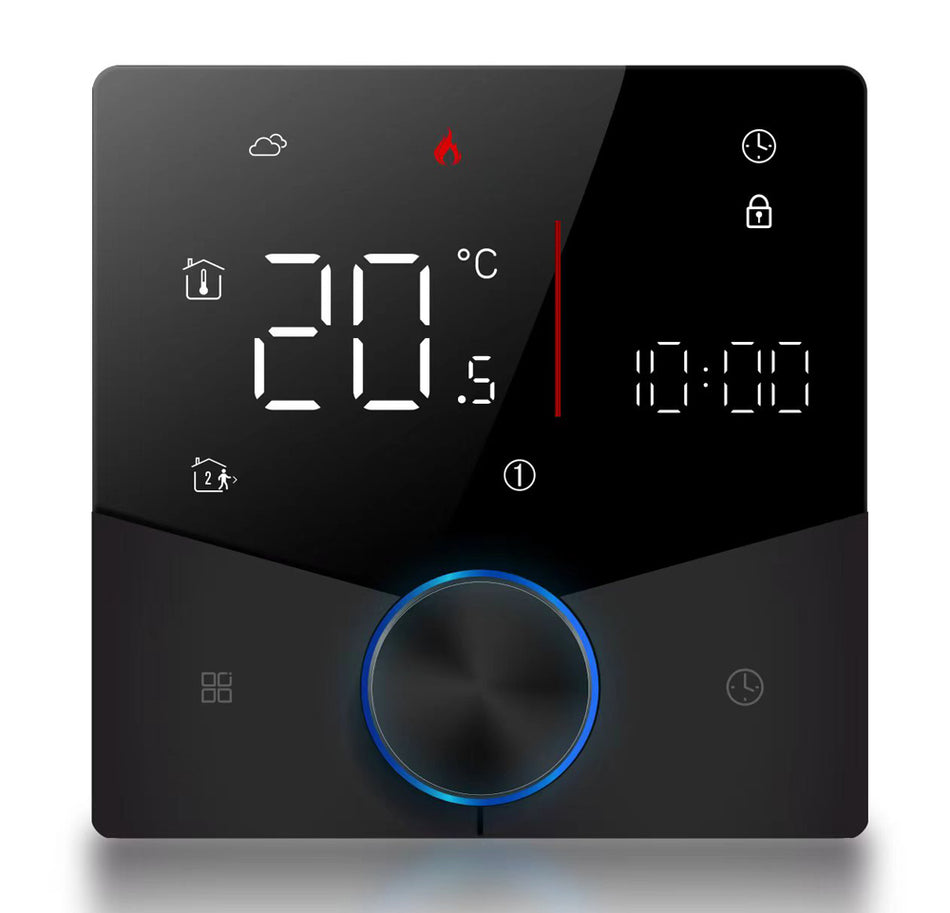 Smart θερμοστάτης πετρελαίου BHT-009GBLW, WiFi, χωνευτός, μαύρος