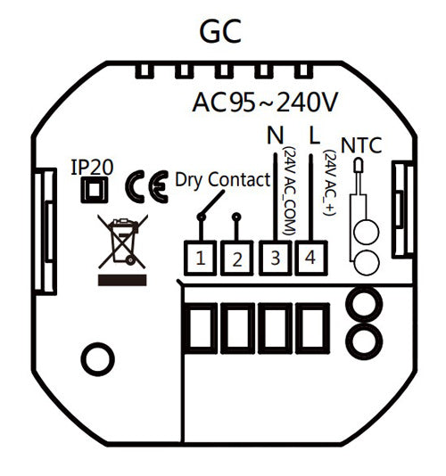 Smart θερμοστάτης αερίου BHT-009GCLW, WiFi, χωνευτός, μαύρος
