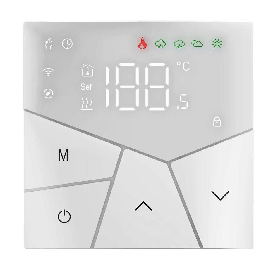 Smart θερμοστάτης πετρελαίου BHT-15GBLW, WiFi, χωνευτός, λευκός