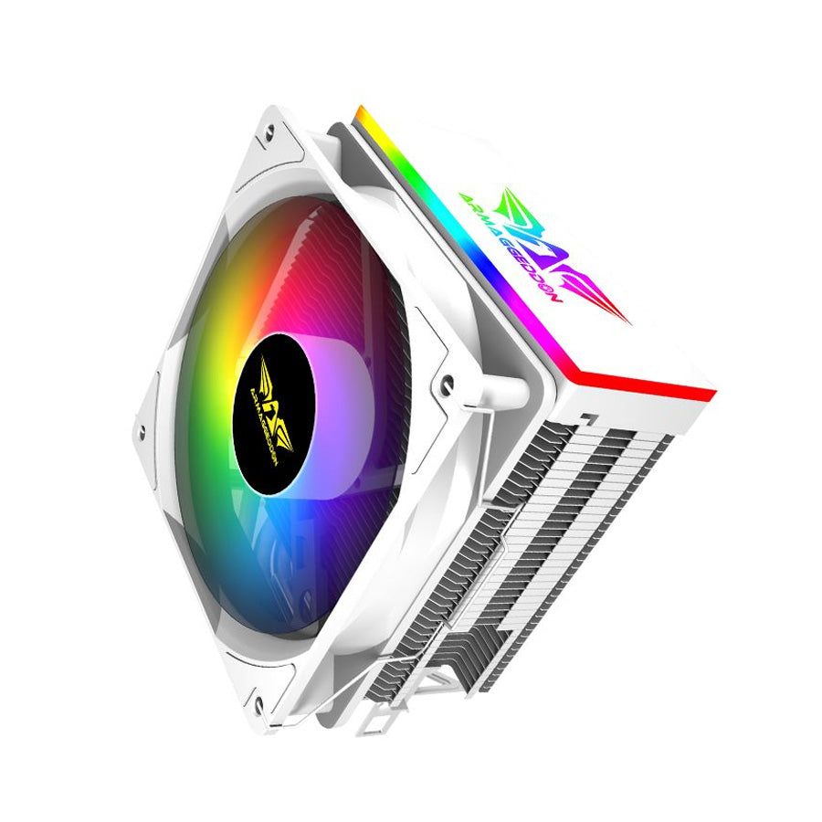 Armaggeddon Argb Silent 12 Cm Cpu Cooling Fan 4 Heat Pipes White