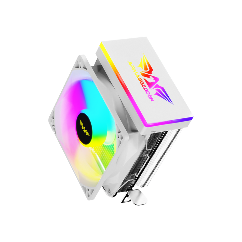 Armaggeddon Rgb Silent 9 Cm Cpu Cooling Fan 2 Heat Pipes White