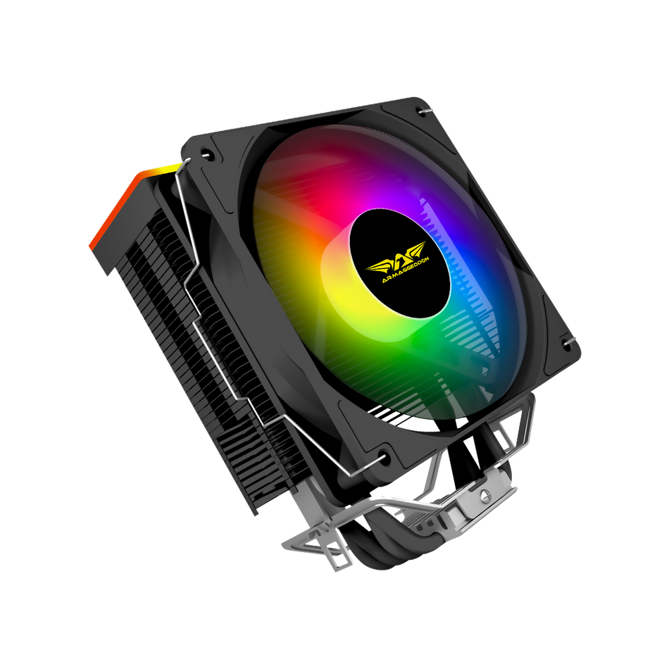 Armaggeddon Argb Silent 12 Cm Cpu Cooling Fan 4 Heat Pipes Black