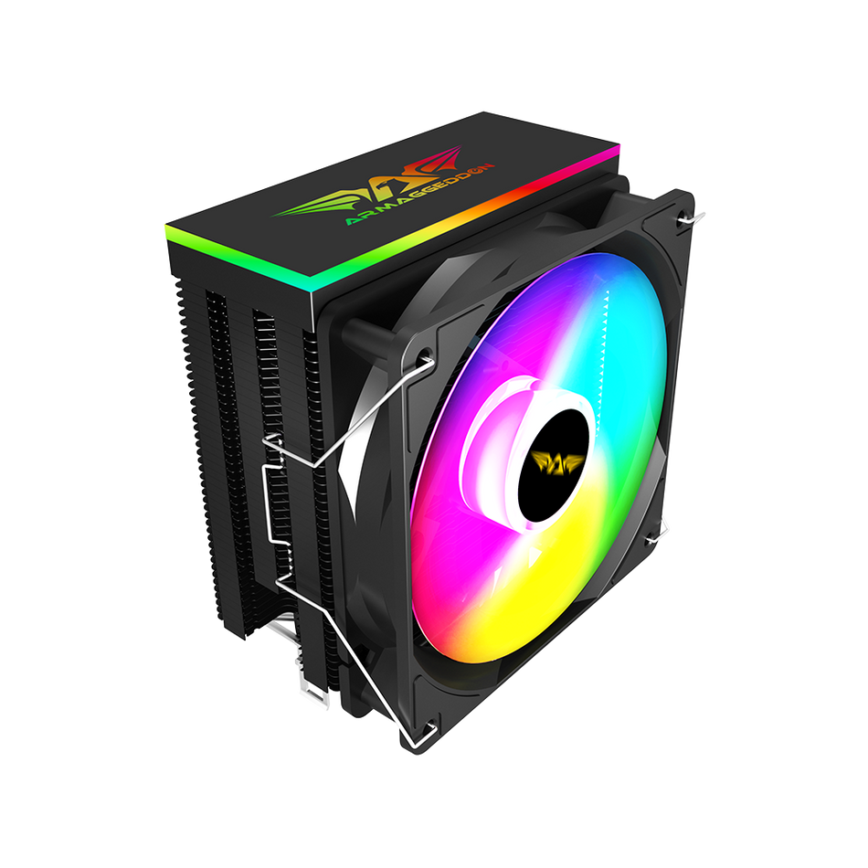 Armaggeddon Argb Silent 12 Cm Cpu Cooling Fan 6 Heat Pipes Black