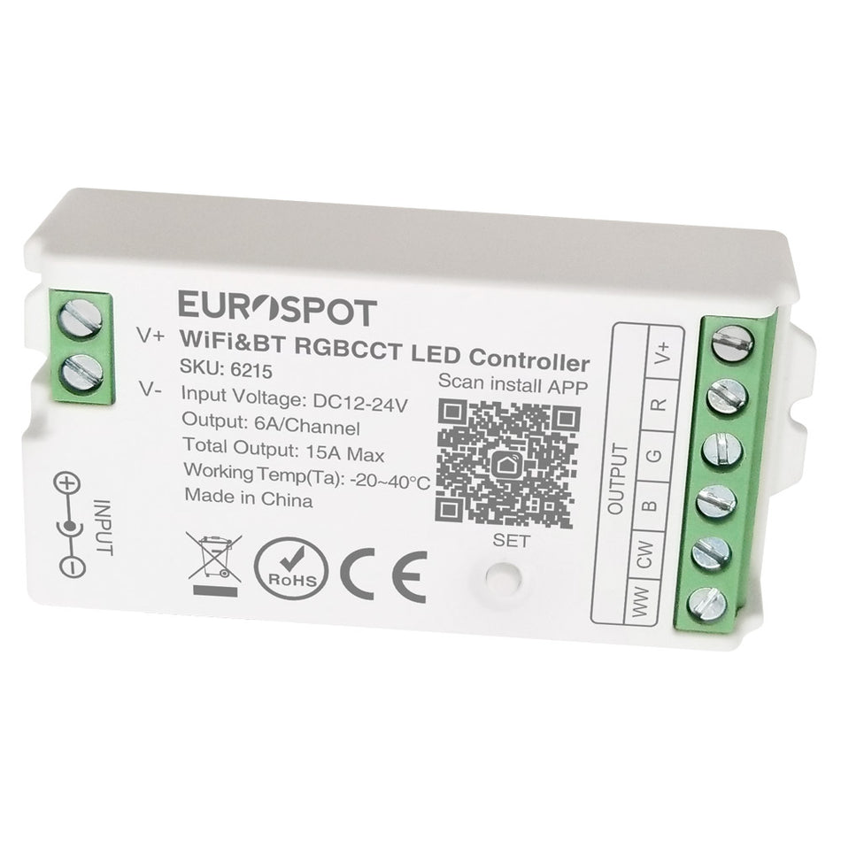 EuroSpot Led Controller Tuya Wi-Fi & RF 2.4GHz & BT για RGBCCT Ταινία